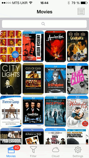 Movie covers on an iPhone