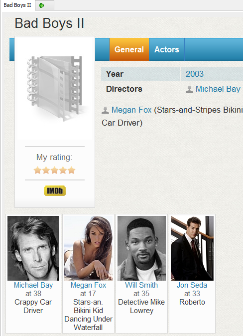 Blank movie page with actors
