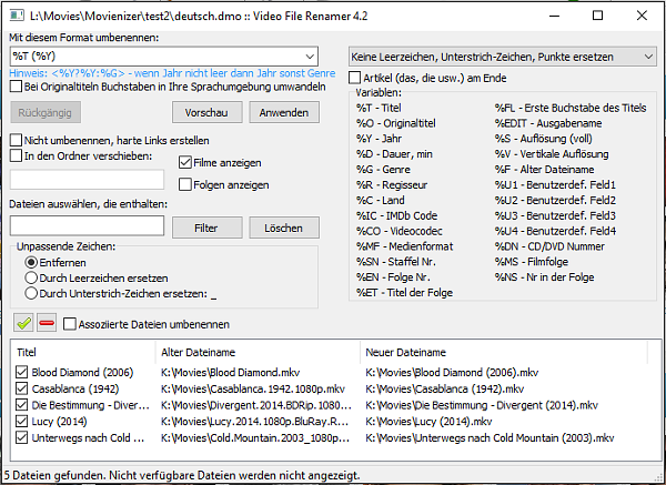 Video File Renamer Plugin
