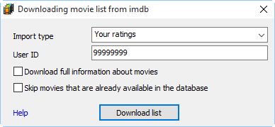 Import movie lists from IMDb