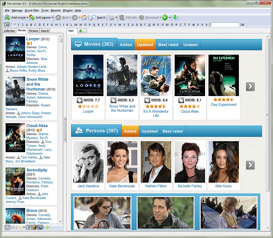 Movienizer home page