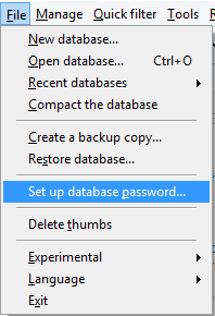 Set database password