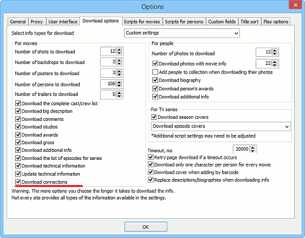 Download movie connections