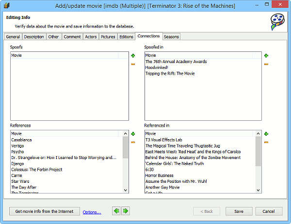 Edit movie connections