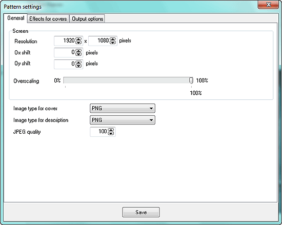 Settings for Dune patterns