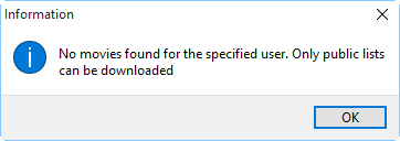 No movies for the user
