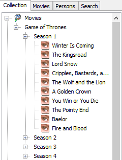 TV series on the Collection tab