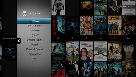 Showing the list of movies in the Jukebox mode