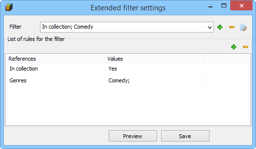 Creating an extended filter