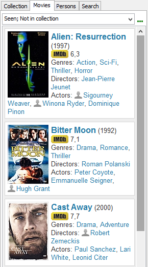 Seen movies that are not in the collection