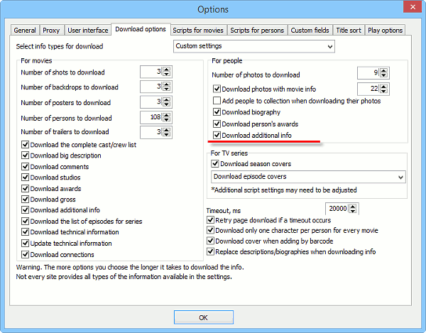 Download additional info controls spouses