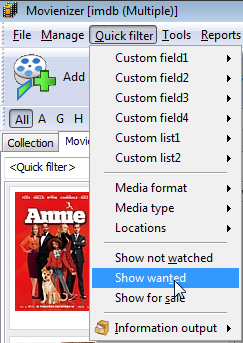 Show wanted movies