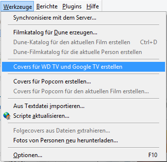 Covers fr WD TV erzeugen