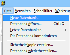 Eine neue Datenbank erstellen