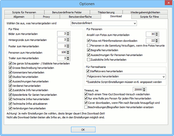 Download-Einstellungen