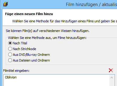 Mglichkeiten fr Hinzufgen von Filmen