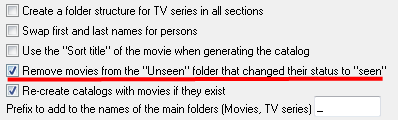 Delete movies from the "Unseen" category