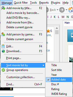 Sort your movies by date added