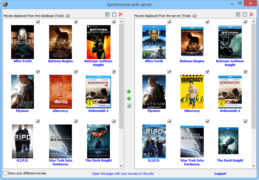 Synchronize movie list