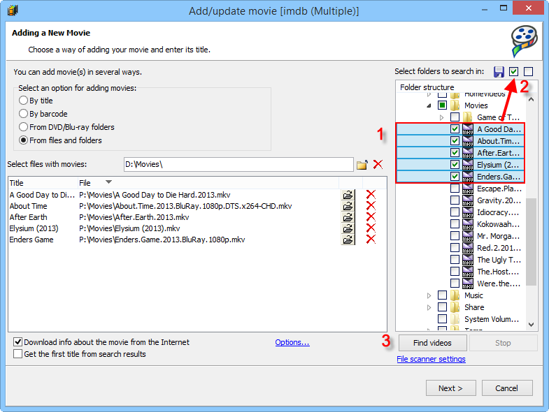 Select highlighted files