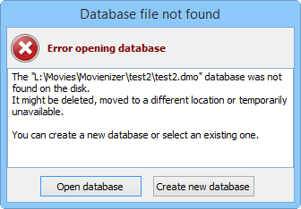 Database not found