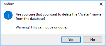 Confirm deleting the movie