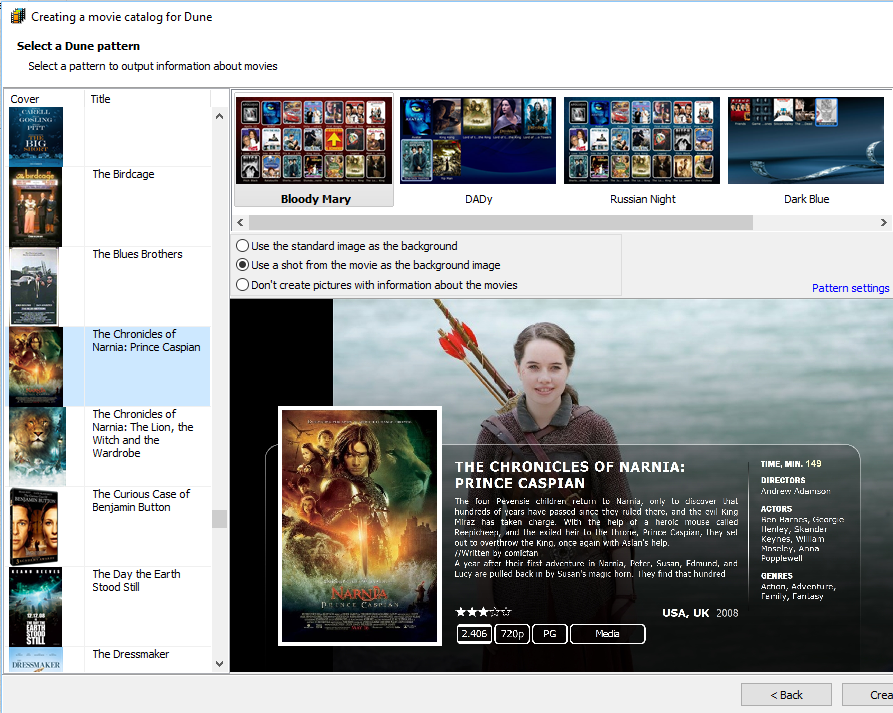 Creating a Dune HD movie catalog