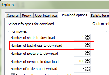 Number of backdrops to download