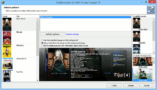 Create WD TV and Google TV covers for movies