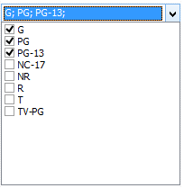 Select values for the field