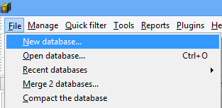 Create a new database