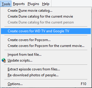 Create movie covers for WD TV